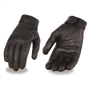 Milwaukee Leather ladies lightweight leather motorcycle gloves in black with knuckle flex panel Milwaukee Leather ladies lightweight leather motorcycle gloves in black with knuckle flex panel