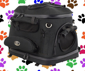 Milwaukee Performance Black Textile Motorcycle Dog Carrier Sissy Bar Bag Milwaukee Performance Black Textile Motorcycle Dog Carrier Sissy Bar Bag