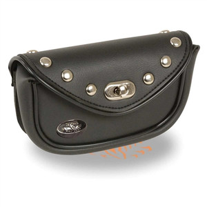 Milwaukee Leather Small Studded Motorcycle Windshield Bag – 7x3.5x2.5 Inches, Black PVC Milwaukee Leather Small Studded Motorcycle Windshield Bag – 7x3.5x2.5 Inches, Black PVC