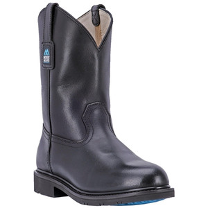McRae Pull-On Black Leather Western Work Boots McRae Pull-On Black Leather Western Work Boots