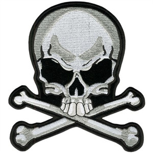 Skull & Bones Biker Patch, Hot Leathers Skull & Bones Biker Patch, Hot Leathers