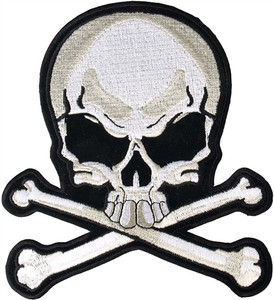 Large Skull & Bones Biker Patch by Hot Leathers Large Skull & Bones Biker Patch by Hot Leathers