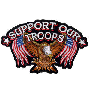 large support our troops patch eagle with American flag by Hot Leathers large support our troops patch eagle with American flag by Hot Leathers