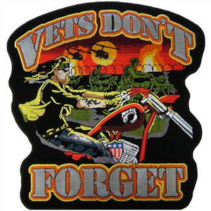 Vets Don't Forget Biker Patch - Large, Hot Leathers Patches Vets Don't Forget Biker Patch - Large, Hot Leathers Patches