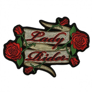 Hot Leathers Lady Rider Roses Biker Patch with embroidered rose design Hot Leathers Lady Rider Roses Biker Patch with embroidered rose design