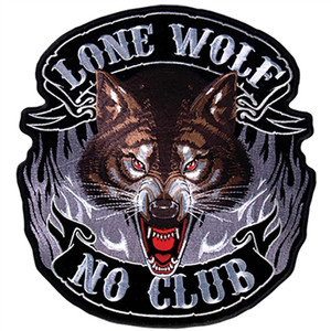Hot Leathers Lone Wolf Motorcycle Patch 5x5 inches with embroidered wolf design Hot Leathers Lone Wolf Motorcycle Patch 5x5 inches with embroidered wolf design