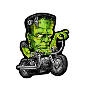 Motorcycle Frankies Sled Biker Patch by Hot Leathers Motorcycle Frankies Sled Biker Patch by Hot Leathers