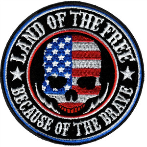 Hot Leathers, Land of The Free, Because of The Brave Large Patch Hot Leathers, Land of The Free, Because of The Brave Large Patch