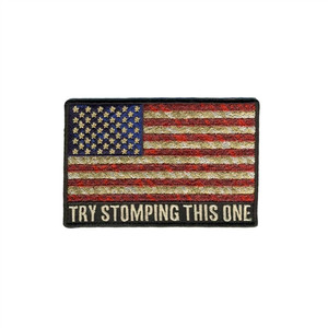 Biker Patches: USA Flag, try stomping this, Hot Leathers Biker Patches: USA Flag, try stomping this, Hot Leathers