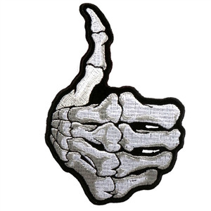 Skeleton Thumbs Up Patches, Hot Leathers Skeleton Thumbs Up Patches, Hot Leathers