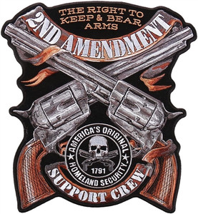 2nd Amendment Support Crew - Large Biker Patch, Hot Leathers 2nd Amendment Support Crew - Large Biker Patch, Hot Leathers