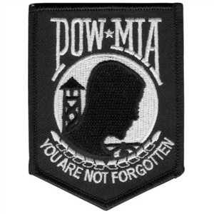 POW MIA Embroidered Patch, Hot Leathers POW MIA Embroidered Patch, Hot Leathers