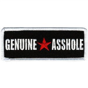 Genuine Asshole Biker Patches, Hot Leathers Genuine Asshole Biker Patches, Hot Leathers