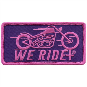Hot Leathers We Ride Ladies Biker Patch in pink and purple for motorcycle jackets and vests Hot Leathers We Ride Ladies Biker Patch in pink and purple for motorcycle jackets and vests