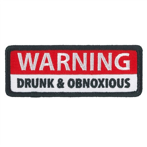 Warning Drunk & Obnoxious Biker Patches, Hot Leathers Motorcycle Accessories Warning Drunk & Obnoxious Biker Patches, Hot Leathers Motorcycle Accessories
