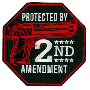 protected by 2nd amendment biker patch red and black for motorcycle vest protected by 2nd amendment biker patch red and black for motorcycle vest