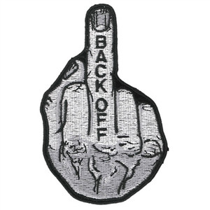Hot Leathers Back Off, Middle Finger Biker Patch PPQ1010 Hot Leathers Back Off, Middle Finger Biker Patch PPQ1010