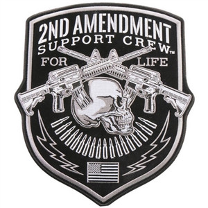2nd Amendment Support Crew - Large Embroidered Biker Patch, Hot Leathers 2nd Amendment Support Crew - Large Embroidered Biker Patch, Hot Leathers