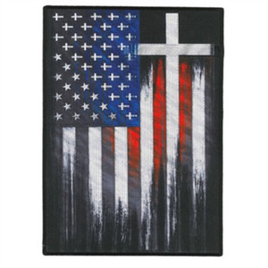 Large American Flag w/ Crosses Patch, Hot Leathers Biker Patches Large American Flag w/ Crosses Patch, Hot Leathers Biker Patches