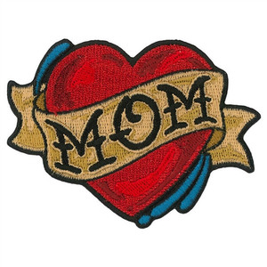 Mom Banner Heart Motorcycle Patch, Hot Leathers Mom Banner Heart Motorcycle Patch, Hot Leathers
