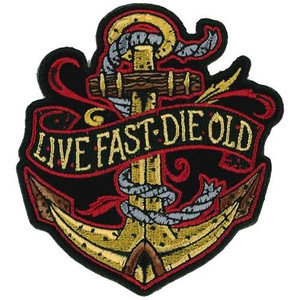 Live Fast Die Old Anchor Patch, Hot Leathers Biker Patches Live Fast Die Old Anchor Patch, Hot Leathers Biker Patches