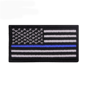 Small Thin Blue Line Flag Patch, Biker Patches Small Thin Blue Line Flag Patch, Biker Patches