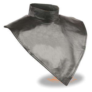 Soft leather motorcycle dickie neck warmer with micro-fleece lining and Velcro Soft leather motorcycle dickie neck warmer with micro-fleece lining and Velcro