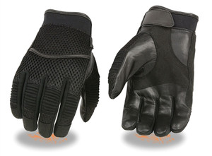 Milwaukee Men's Textile Lightweight Motorcycle Gloves with breathable mesh and double-ply palm Milwaukee Men's Textile Lightweight Motorcycle Gloves with breathable mesh and double-ply palm