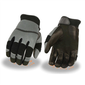 Milwaukee Black, Grey Mesh & Leather Racing Gloves Milwaukee Black, Grey Mesh & Leather Racing Gloves