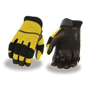 Milwaukee Men's Black, Yellow Mesh Men's Motorcycle Gloves Milwaukee Men's Black, Yellow Mesh Men's Motorcycle Gloves