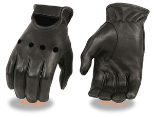 Milwaukee Leather premium deerskin motorcycle driving gloves – front view showcasing supple deerskin construction and zip wrist closure Milwaukee Leather premium deerskin motorcycle driving gloves – front view showcasing supple deerskin construction and zip wrist closure