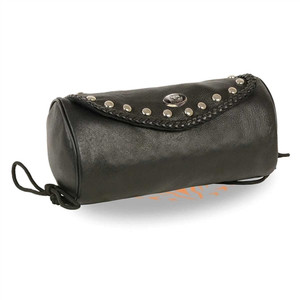Milwaukee Motorcycle Pouch - Soft Black Leather Tool Bag Milwaukee Motorcycle Pouch - Soft Black Leather Tool Bag