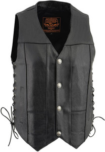 Milwaukee Leather Men's Buffalo Nickel Snap Vest Milwaukee Leather Men's Buffalo Nickel Snap Vest