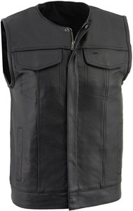 Milwaukee Leather LKM3711 Men's Collarless Motorcycle Vest Milwaukee Leather LKM3711 Men's Collarless Motorcycle Vest