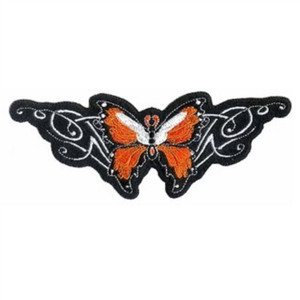 Biker Patches Ladies Tribal Orange butterfly, Lethal Threat Biker Patches Ladies Tribal Orange butterfly, Lethal Threat