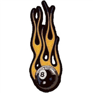 Biker Patches Flaming Eightball by Lethal Threat Biker Patches Flaming Eightball by Lethal Threat
