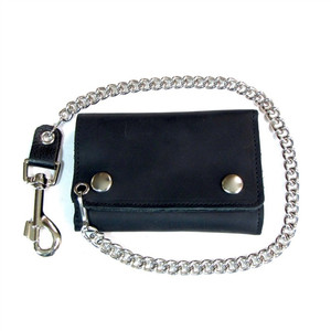 Deluxe biker chain wallet in genuine cowhide leather with detachable 12-inch chain Deluxe biker chain wallet in genuine cowhide leather with detachable 12-inch chain