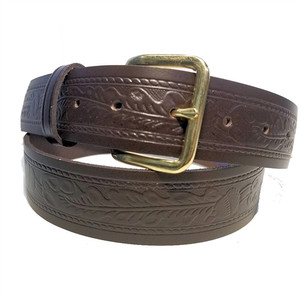 Western Brown Leather Belts: Uniform USA Cowhide Western Brown Leather Belts: Uniform USA Cowhide