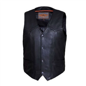 Men's Leather Motorcycle Vest: Unik Premium Cowhide Men's Leather Motorcycle Vest: Unik Premium Cowhide