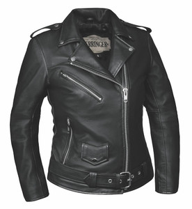 Unik Ladies Lightweight Lambskin Motorcycle Jacket in black with snap-down collar and adjustable half belt Unik Ladies Lightweight Lambskin Motorcycle Jacket in black with snap-down collar and adjustable half belt
