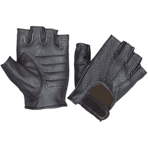 Women's Leather Motorcycle Gloves: Unik Fingerless, Perforated Women's Leather Motorcycle Gloves: Unik Fingerless, Perforated