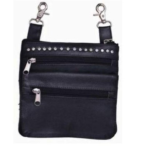 Biker Leather Hip Clip Belt Bag w/ Studs Biker Leather Hip Clip Belt Bag w/ Studs