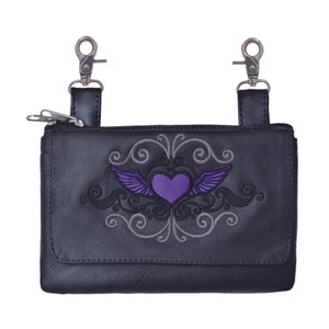Ladies Leather Biker Purse Clip On Belt Ladies Leather Biker Purse Clip On Belt
