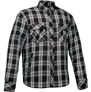 Unik Black & White Check Flannel Armored Motorcycle Shirt with REMOVABLE CE Armor and Zip-Snap Front Closure