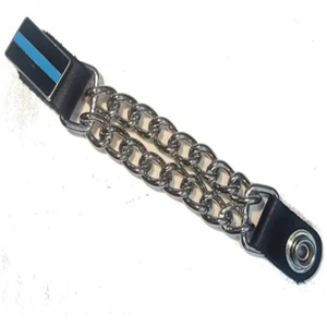 USA-made Thin Blue Line motorcycle vest extender