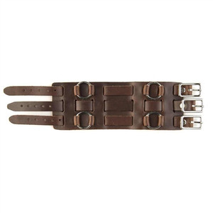 Brown Wide Leather Watch Band: 70's Style Retro Cowhide Brown Wide Leather Watch Band: 70's Style Retro Cowhide