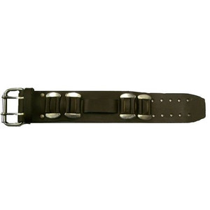 USA-made black leather biker watch band with chrome metal buckle, fits 20-22mm watches USA-made black leather biker watch band with chrome metal buckle, fits 20-22mm watches