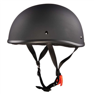 matte black smallest DOT half-shell motorcycle beanie helmet with quick-release strap matte black smallest DOT half-shell motorcycle beanie helmet with quick-release strap