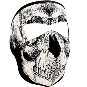 Neoprene Skull Motorcycle Mask featuring a bold black and white skull design, offering full face coverage Neoprene Skull Motorcycle Mask featuring a bold black and white skull design, offering full face coverage