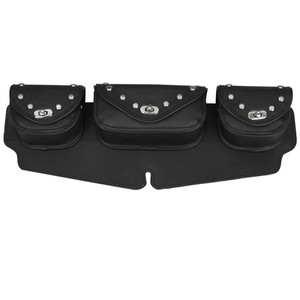 Studded Motorcycle Windshield Bag Set, 3 PVC Pouches Studded Motorcycle Windshield Bag Set, 3 PVC Pouches